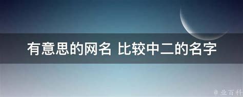 中二的名字|非常中二的网名 (236个)